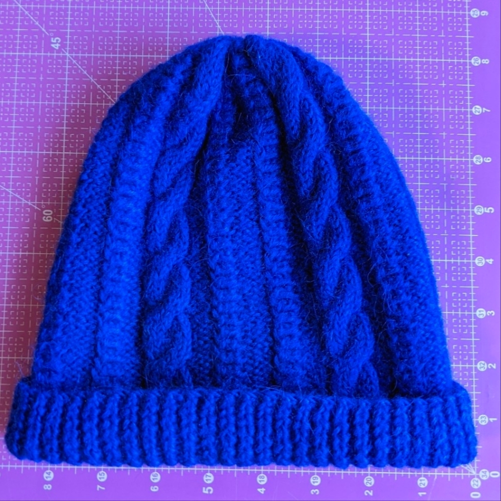 Blue Alpaca Wool Toque